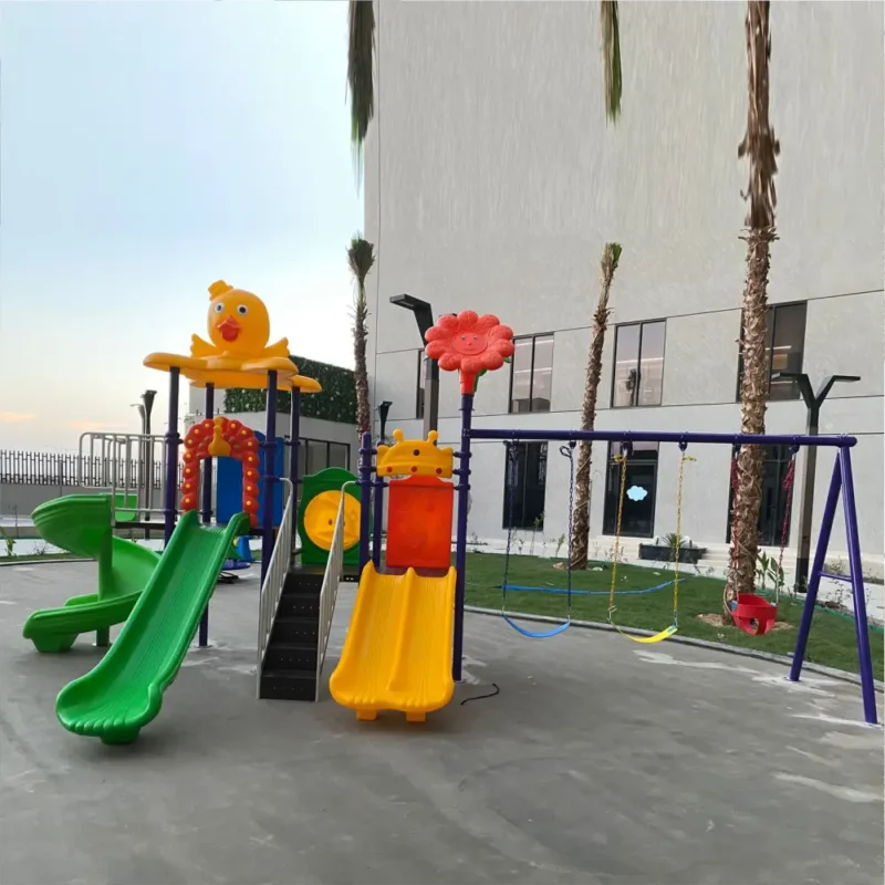 GLO-017 Playground with Multiple Slides and Swings for Parks and Schools in Saudi Arabia