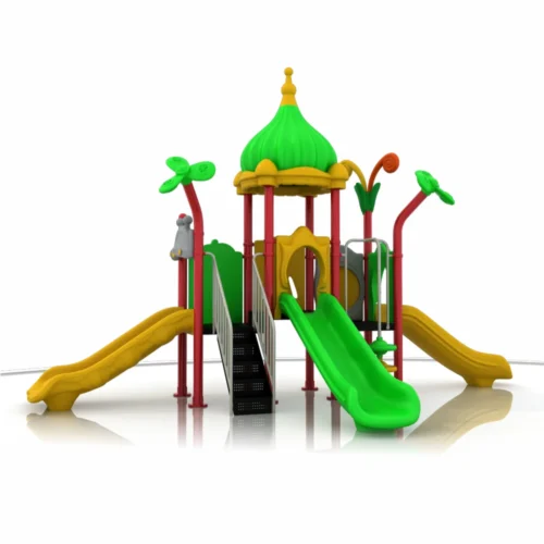 Kids outdoor playset GLO-036 with three slides