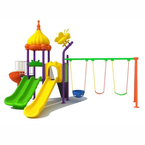 GLO 005 Kids Playground Playset GLO-005 with Triple Slides and Swings for outdoor fun