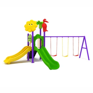 Kids Playground Playset GLO-008 with two double slides and three swings