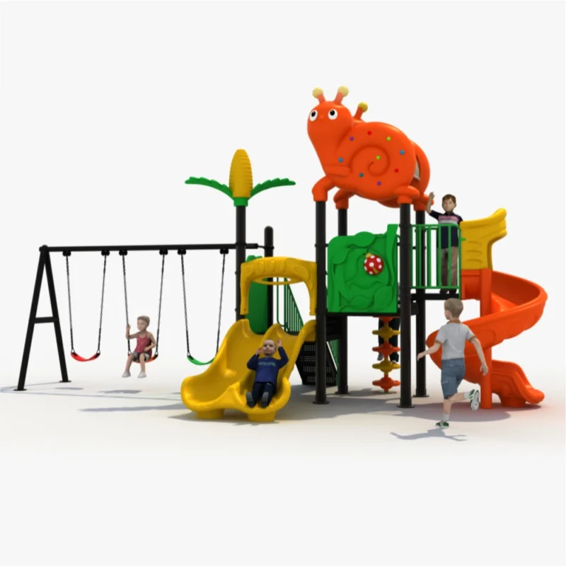 Outdoor bug-themed playset GLO-154 with slides and swings