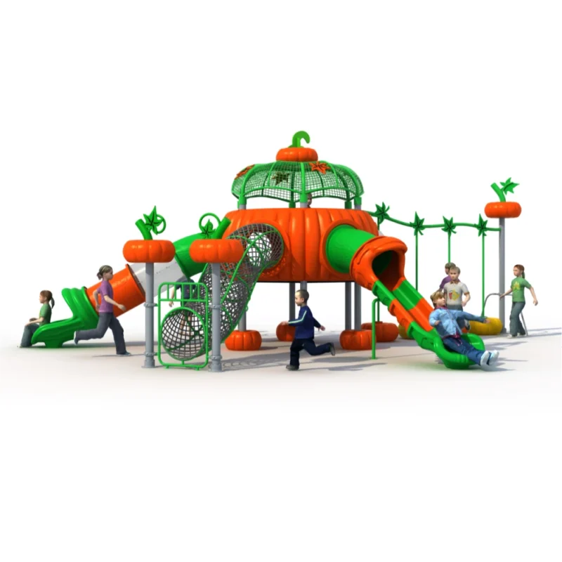 Pumpkin-Themed Playground GLO-251 with slides and tunnels