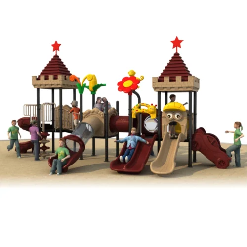 GLO-393 Castle-Themed Playground 114MM GLO-393 Castle-Themed Outdoor Playground with Dual Towers and Slides – 800×330×410 CM