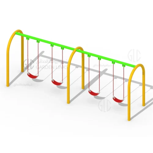 m-shaped heavy-duty outdoor swing for 4 children by Garden Links Company