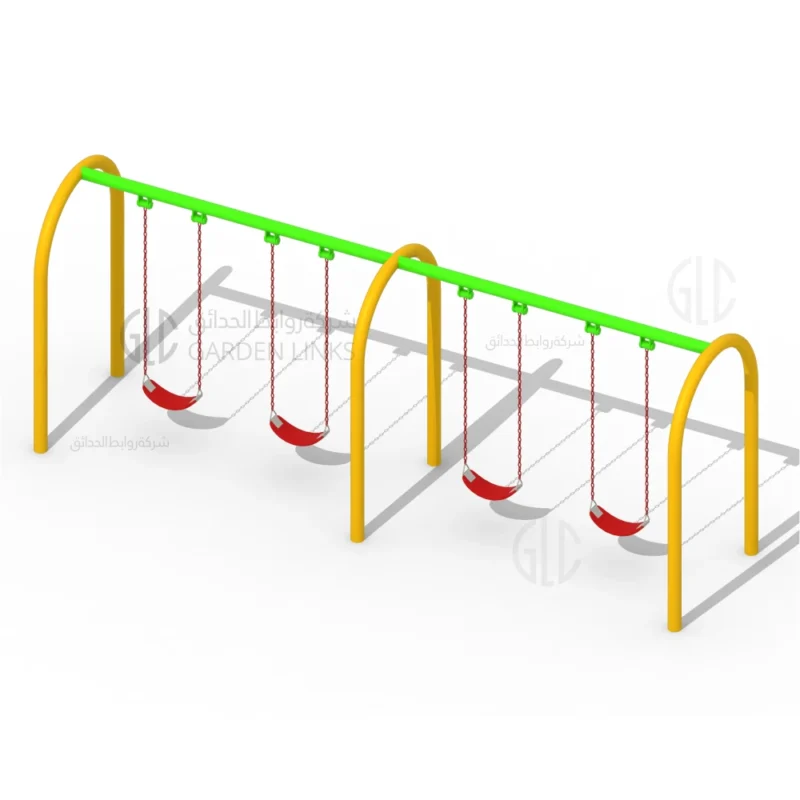 m-shaped heavy-duty outdoor swing for 4 children by Garden Links Company