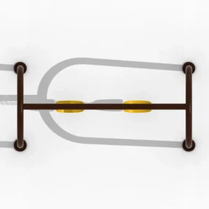 GLSW-004 curved outdoor swing set with two seats and galvanized steel frame