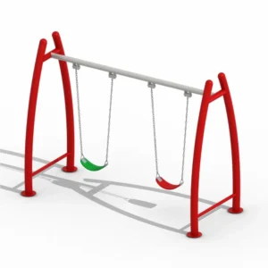 Modern Outdoor Playground Swing Set with Steel Frame