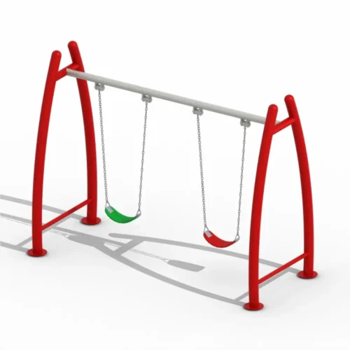 Modern Outdoor Playground Swing Set with Steel Frame