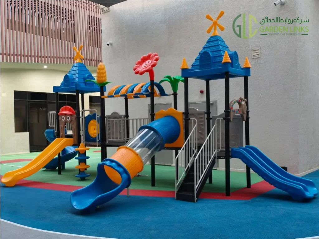 Playground Equipment Installation at Gheras School Riyadh Saudi Arabia colorful playground equipment