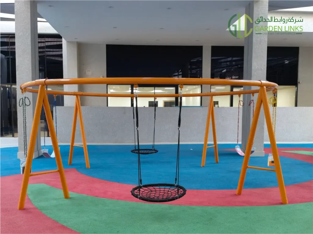 Playground Equipment Installation at Gheras School Riyadh Saudi Arabia modern swing set