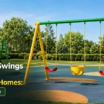 Swing set for parks, schools and homes in Saudi Arabia featuring multiple outdoor swing seats installed over rubber safety flooring.
