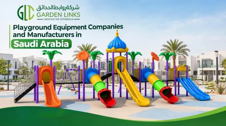 Playground equipment companies in Saudi Arabia supplying commercial play structures with slides and towers for modern residential projects