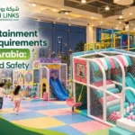 Garden Links banner showing an indoor children’s play area with slides, a ball pit, netted play structures and colourful flooring.
